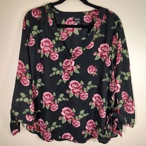 Women's Justify Floral 3/4 Sleeve Floral Blouse
